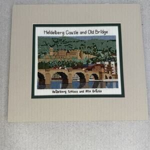 Vintage‎ Cross Stitch Needlepoint Tapestry Canvas Cottage Hand Embroidery Castle